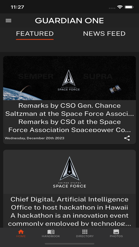 #2. USSF Guardian One (iOS) By: USAF-BESPIN