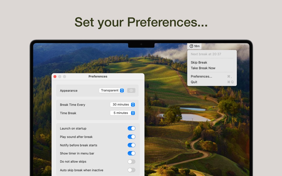#2. Break Time Reminder (macOS) 由: Pavel Chiniaev