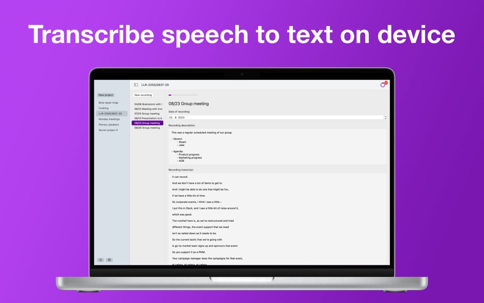 #1. Transcribr - Speech to Text (macOS) 由: Jan Stehlik