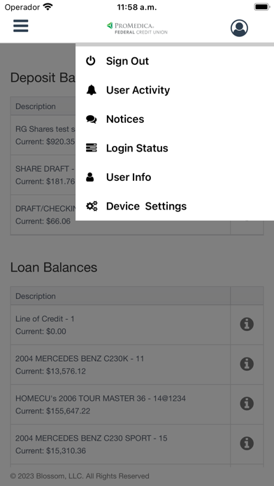 ProMedica FCU Screenshot