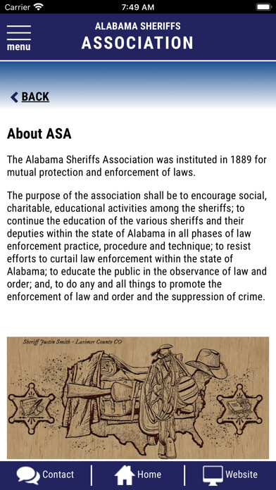 Alabama Sheriff Association Screenshot