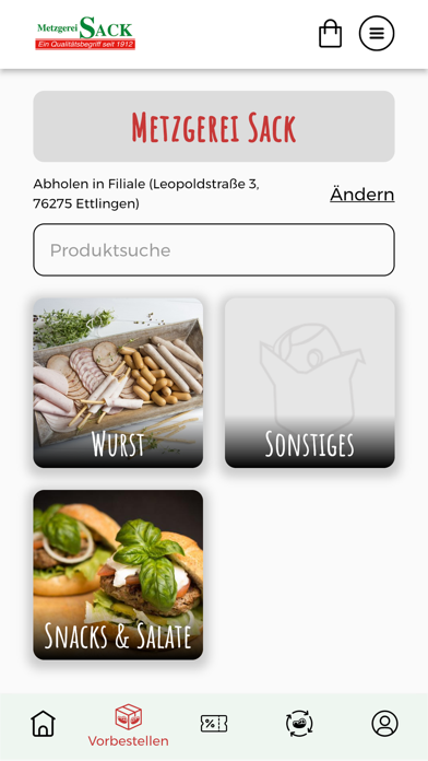 Metzgerei Sack Screenshot