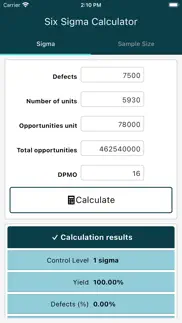 six sigma calculator iphone screenshot 2