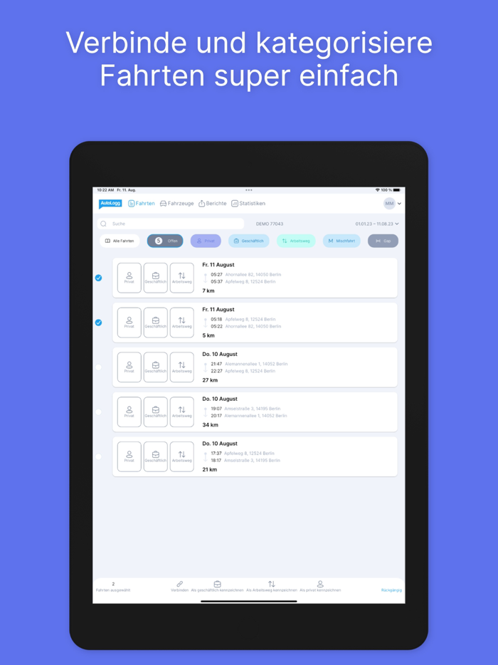 AutoLogg Fahrtenbuch 2.0