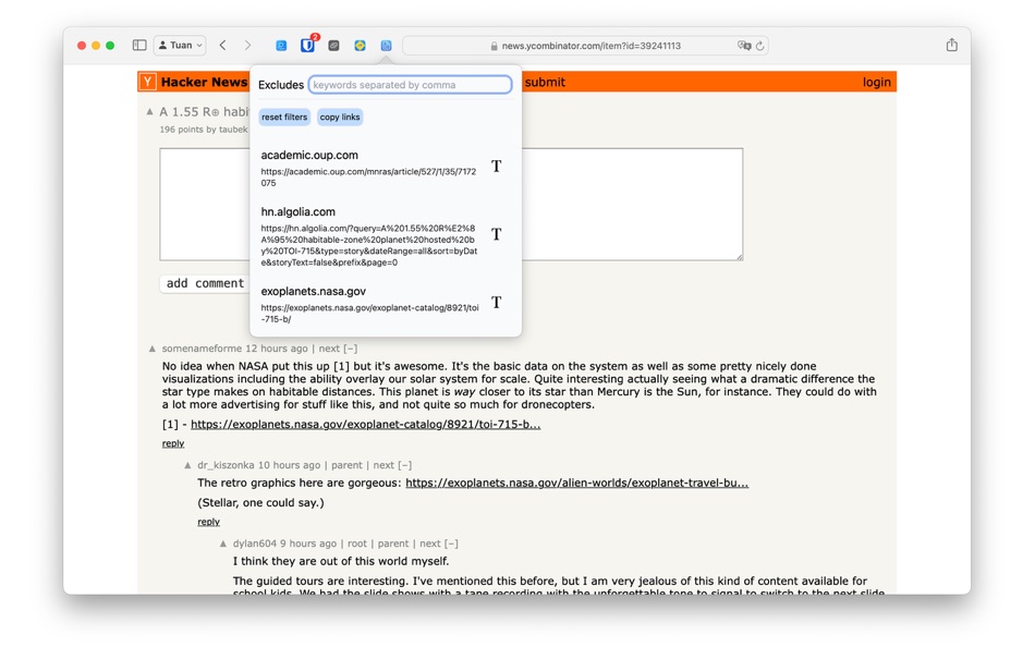 Extract External URLs (macOS) De: Tuan Nguyen