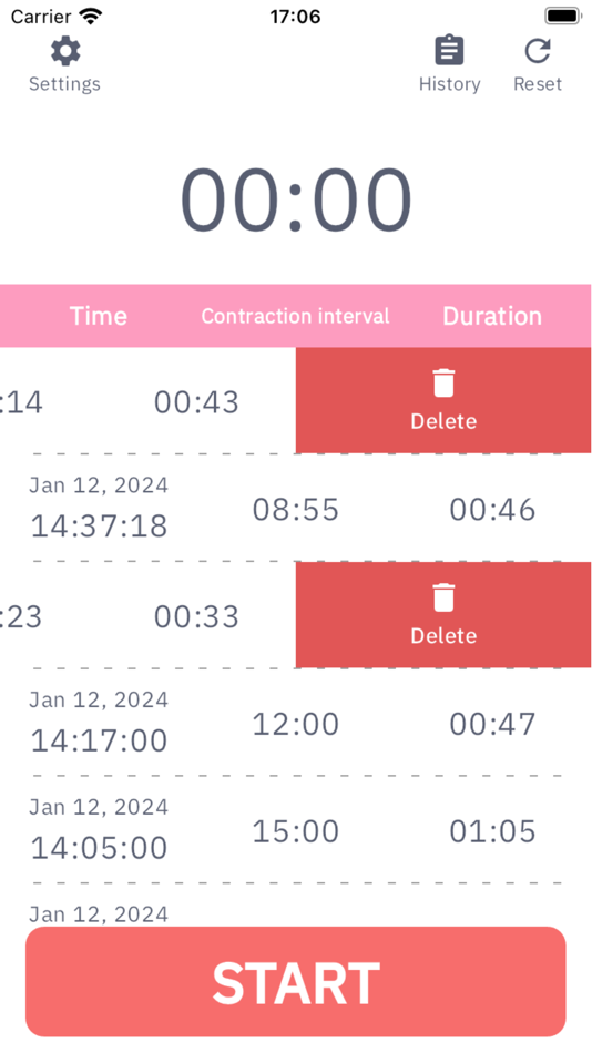 #3. Contraction Timer - Labor Log (iOS) 由: NAOYA ONO