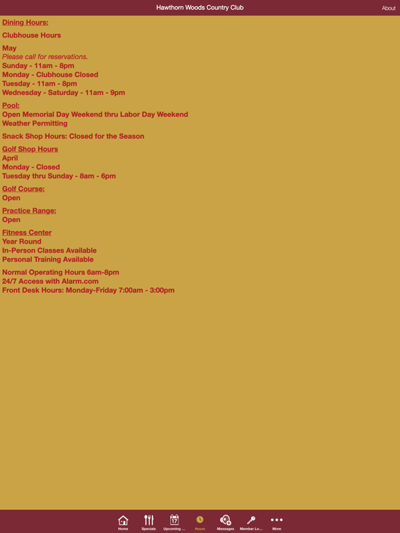 Hawthorn Woods Country Club iPad screenshot 4 - Lifestyle app
