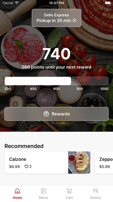 Dell's Pizza & Wings Express Screenshot