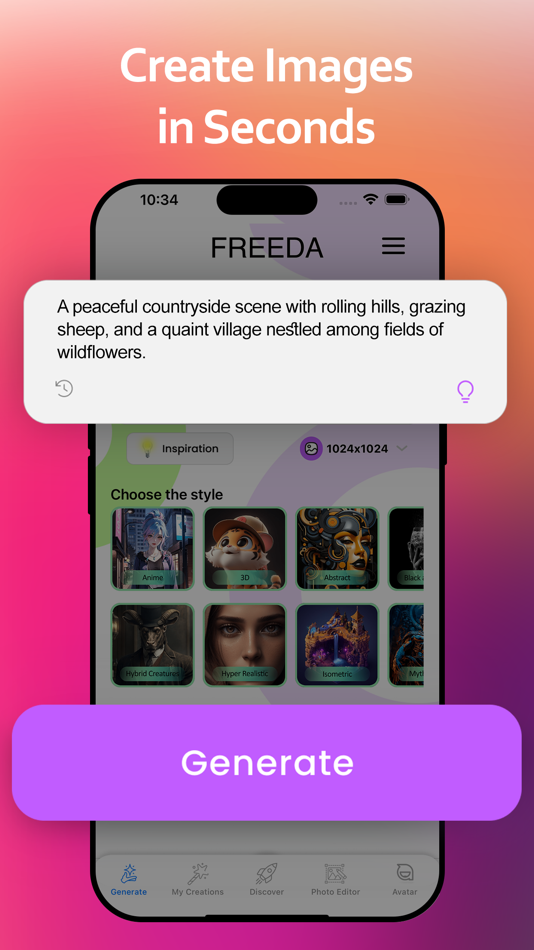 #2. Freeda - AI Photo Generator (iOS) By: Carlos Mendez Calderon