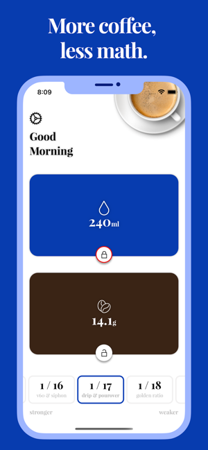 ‎Coffee Brew Ratio Calculator Screenshot