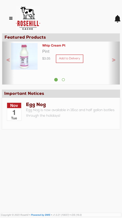 Rosehill Dairy – Cache Screenshot