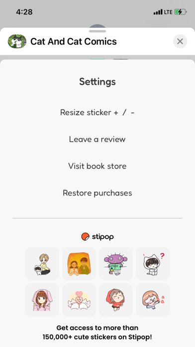 Cat and Cat Comics Stickers Screenshot
