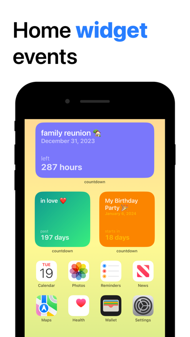 Countdown widget: remind event Screenshot