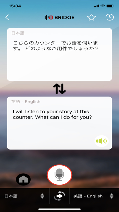 BRIDGEマルチ通訳アプリ Screenshot
