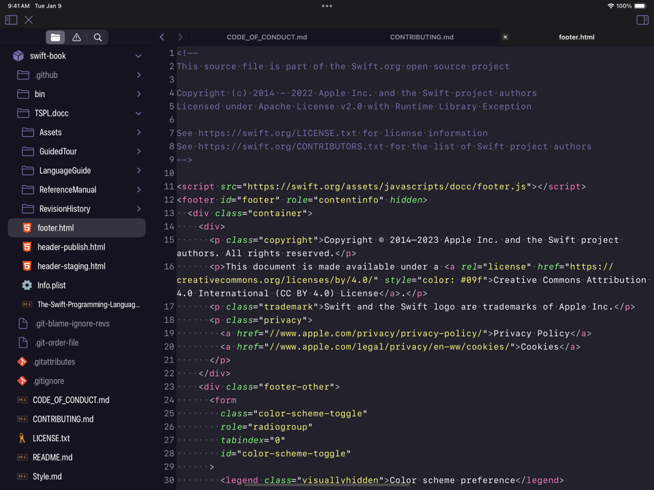 #3. Hacky: A Swifty IDE (iOS) بواسطة: Hacky