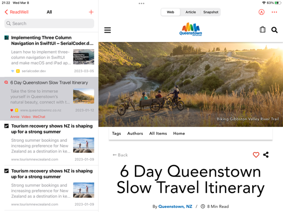 ReadWell: Save for later iPad screenshot 4 - News app