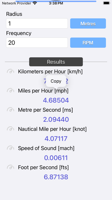 Circular Motion Calculator Screenshot