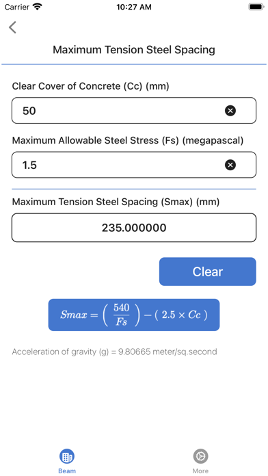 Beam Calculator Screenshot