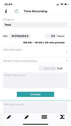 Time Recording - Easy screenshot 1