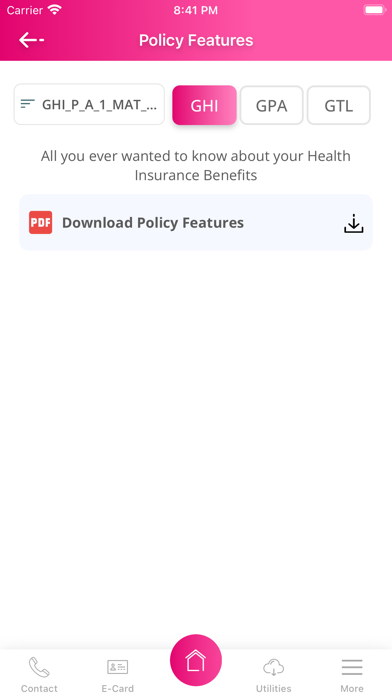 PINC Group Health Insurance Screenshot