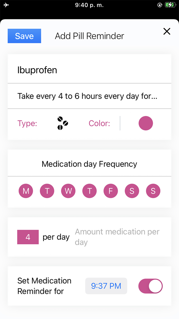 Medication reminder .