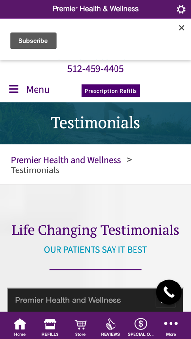 Premier Health & Wellness App Screenshot