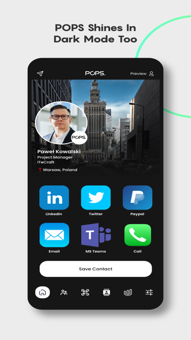 Pops - Digital Business Card Screenshot