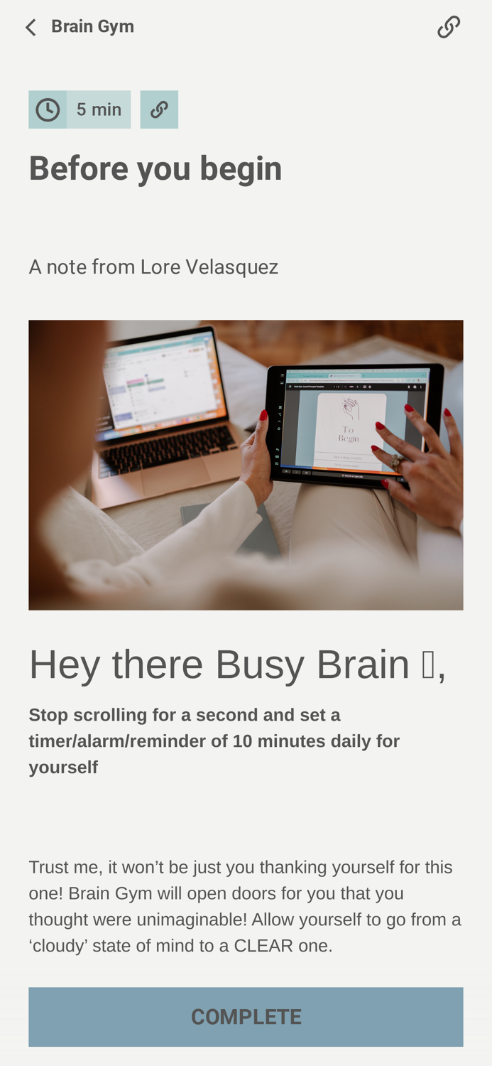 Brain Gym by Lore