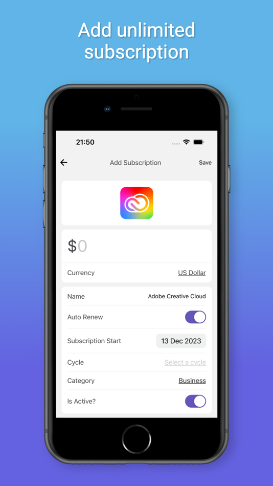 #4. Lavia - Subscriptions Tracker (iOS) Podle: Mustafa KUCUK