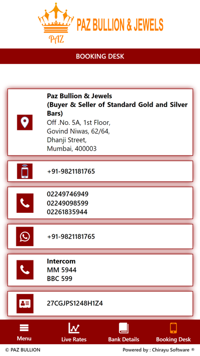 Paz Bullion Screenshot