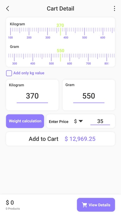 Digital scale to weight grams Screenshot