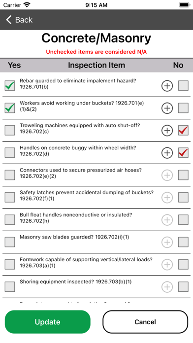 Safety Reports Inspection App Screenshot
