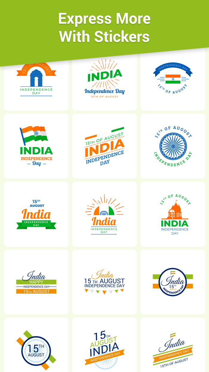 Independence Day Sticker 15Aug