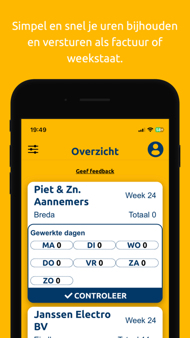 Uurtje Factuurtje App Screenshot