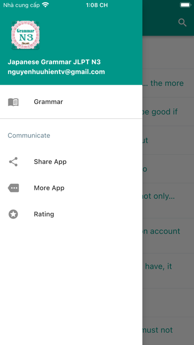 JLPT N3 - Japanese Grammar Screenshot