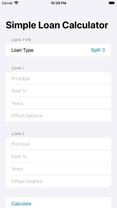 Simple Loan Calculator $ Screenshot