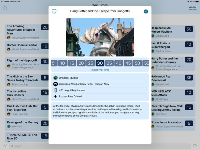 Wait Times Universal Orlando
