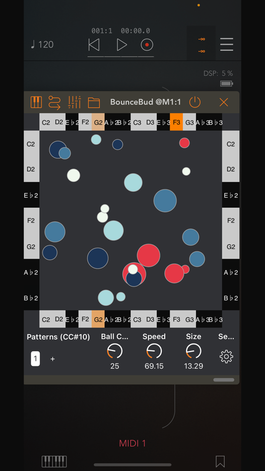 #1. BounceBud Physics Based MIDI (iOS) Podle: Cem Olcay