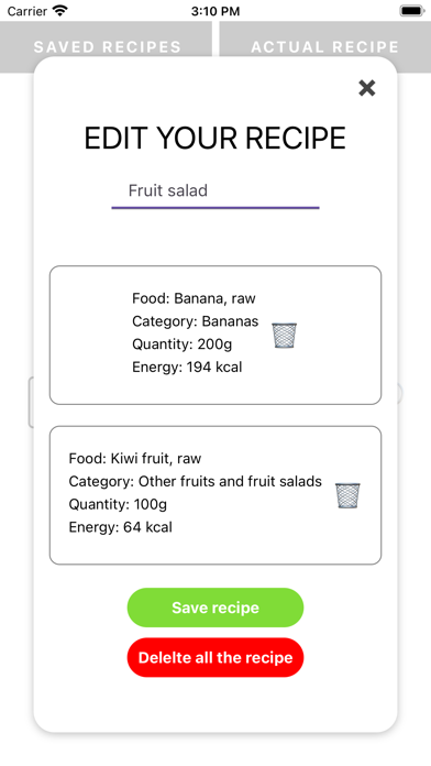 +food: recipe calculator Screenshot