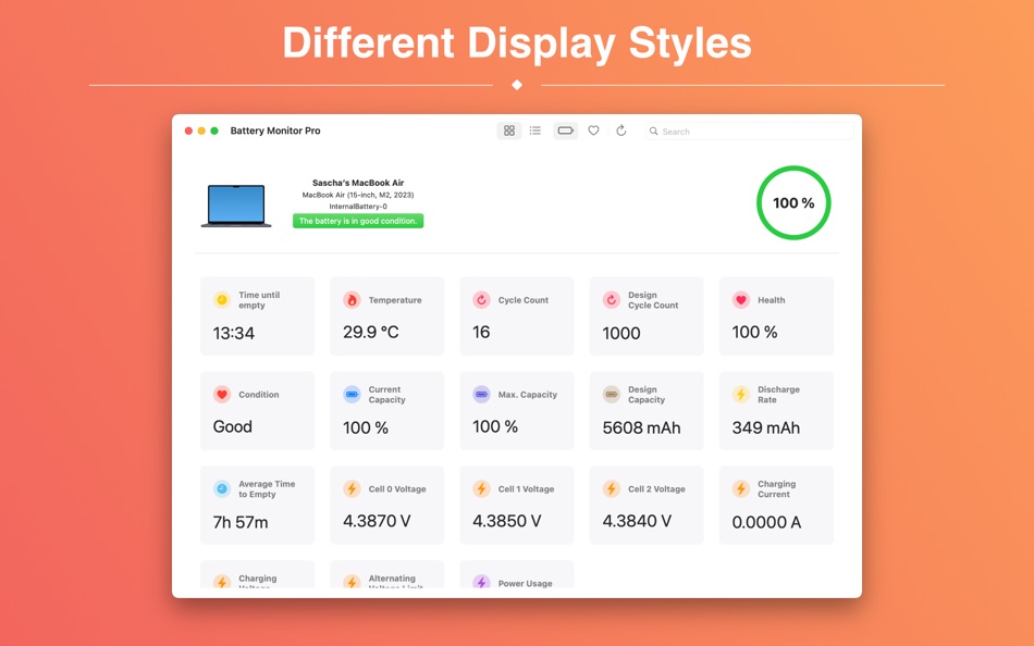 #2. Battery Monitor Pro (macOS) 由: Sascha Simon