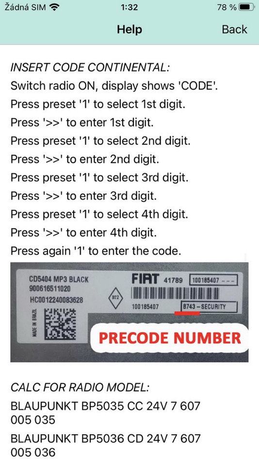 #9. RADIO CODE for IVECO TRUCK (iOS) 由: Petr Svihovec