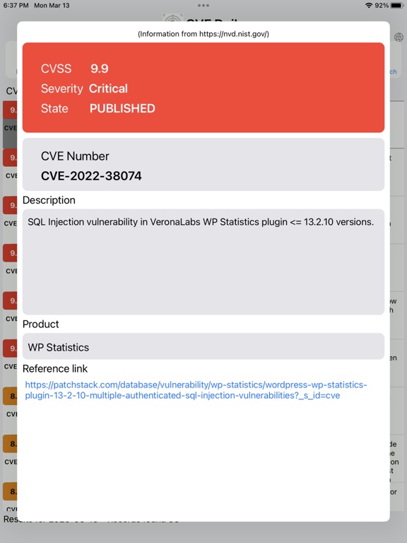 Screenshot #5 pour CVE Daily