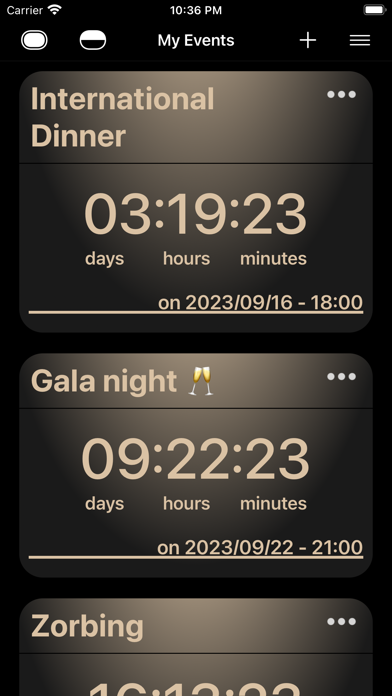 My Events - Countdown Screenshot
