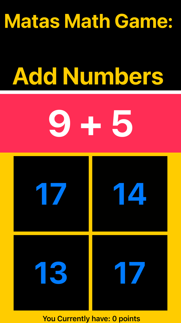 Math Game Add Numbers