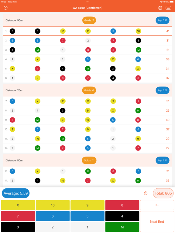 Screenshot #4 pour Archery Scoresheets