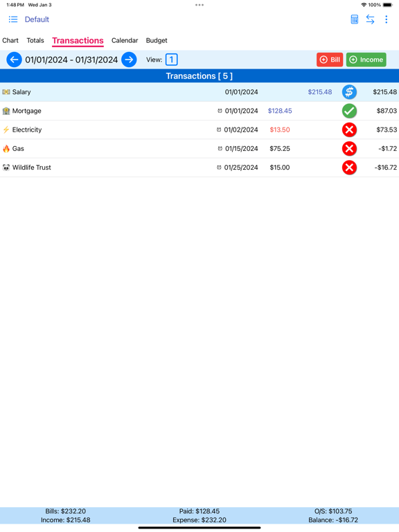 Screenshot #4 pour MoBill Budget
