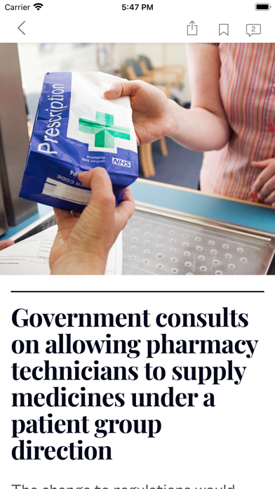 Pharmaceutical Journal Screenshot