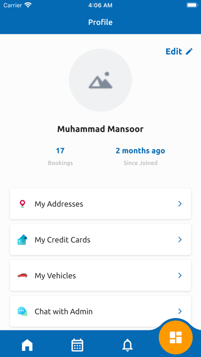 GetWash - User App Screenshot