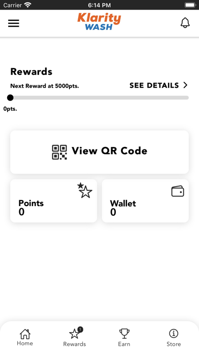 Klarity Wash Rewards Screenshot