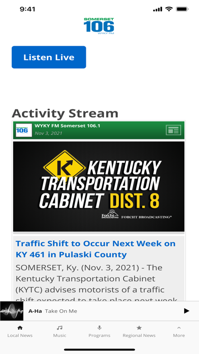 Somerset 106 WYKY FM Screenshot
